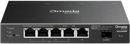 TP-LINK SG2206MP Managed L2 PoE+ Switch with 6 Gigabit (1Gbps) Ethernet Ports and 6 SFP Ports